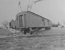 Caboose moved with crane